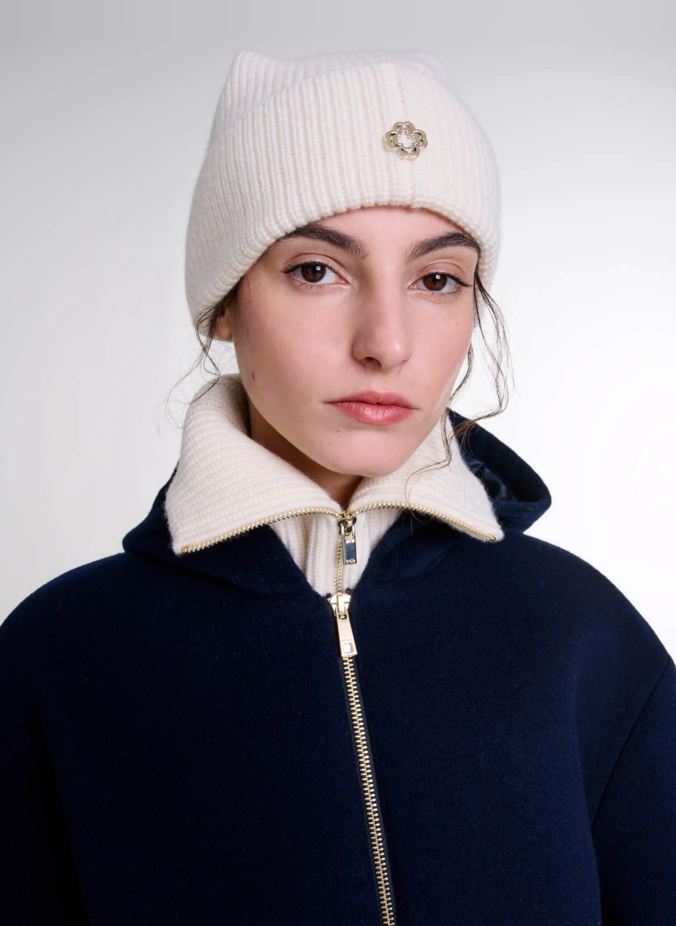 Bonnet en laine mélangée | Beige
