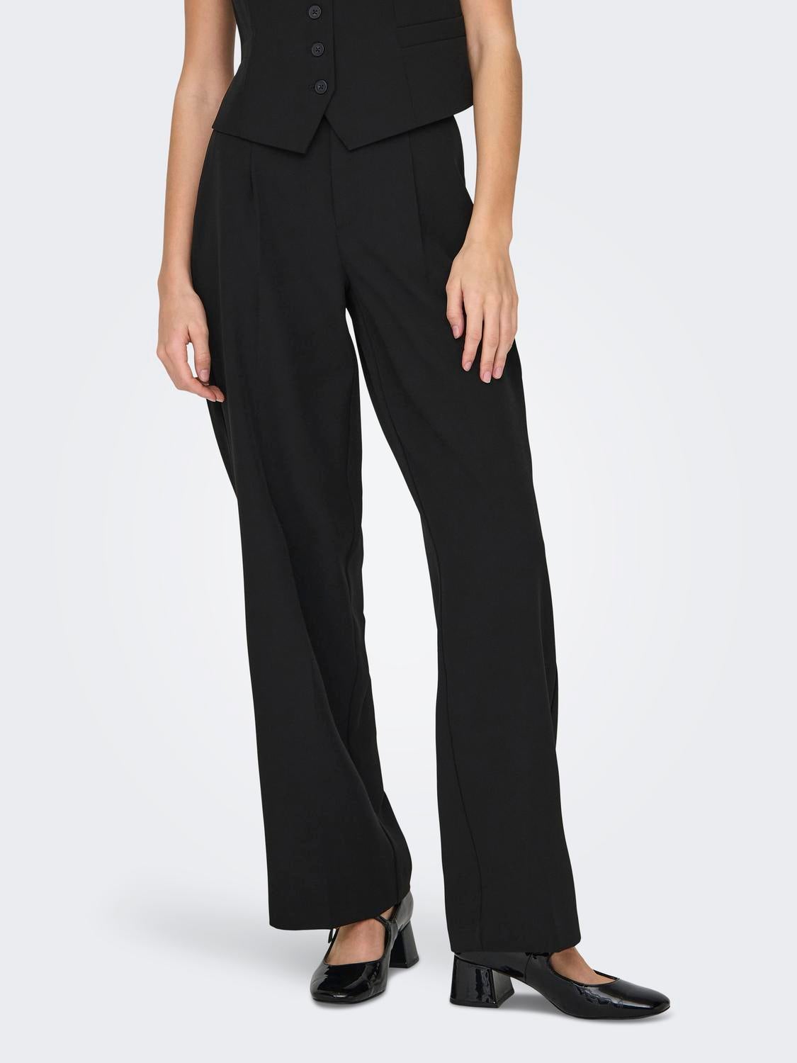 ONLELLY Weiter Beinschnitt Hose mit weitem Beinschnitt Black