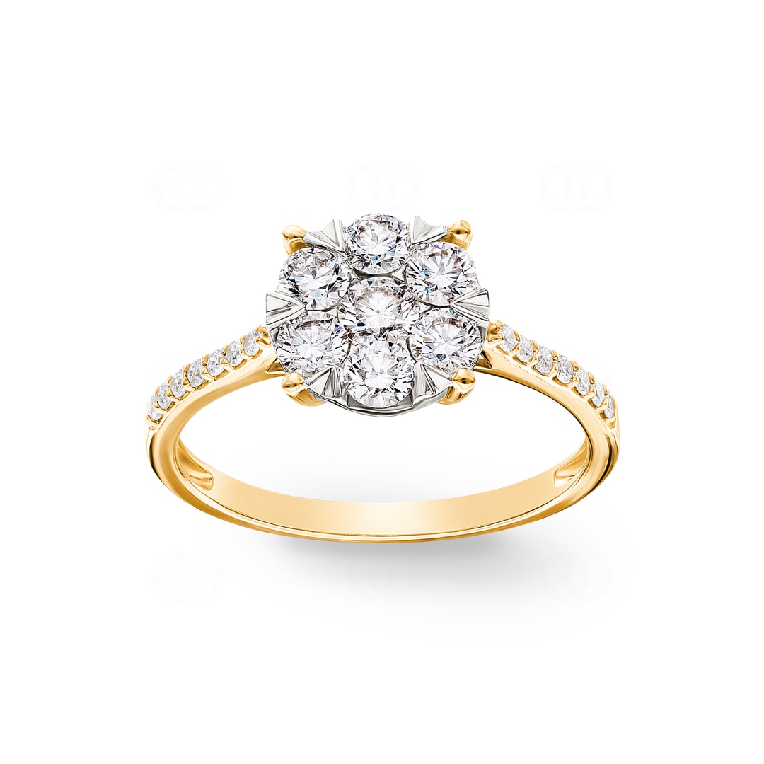 0.75 Karat Diamanten Verlobungsring 750/18 K Gelbgold