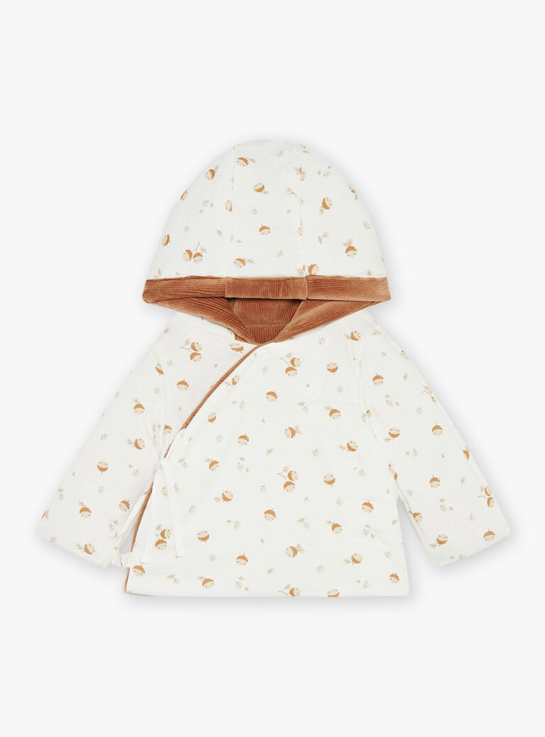 Veste de naissance caramel en velours côtelé