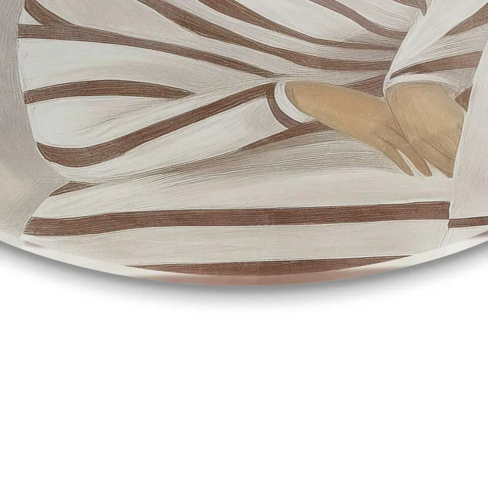 Glasschilderij Zen dame - Ø 70cm - Beige