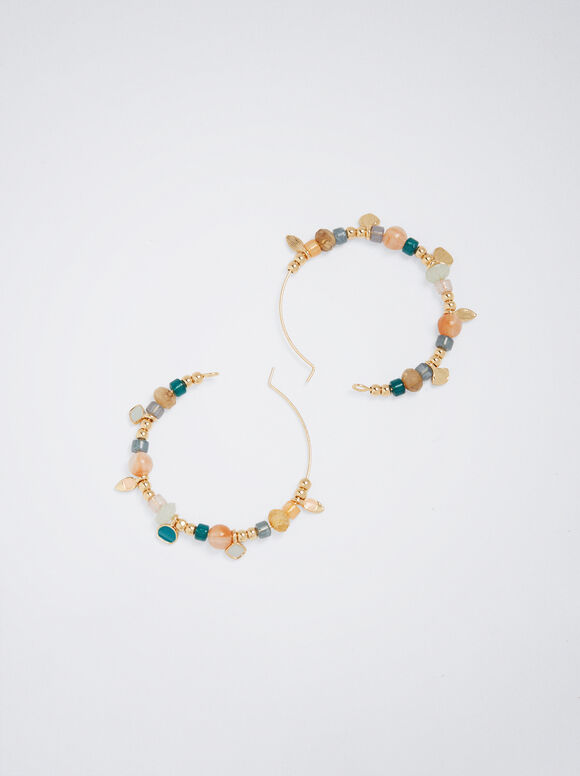 Pendientes Ouro Com Resina - Multicor