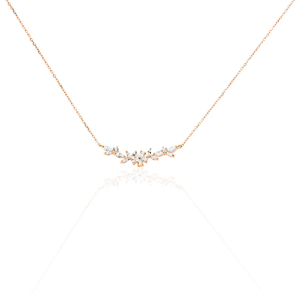 Collier Wanda Argent Rose Oxyde De Zirconium