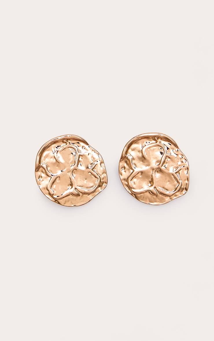 Doré Boucles D'oreilles Circulaires Fleur Fondue