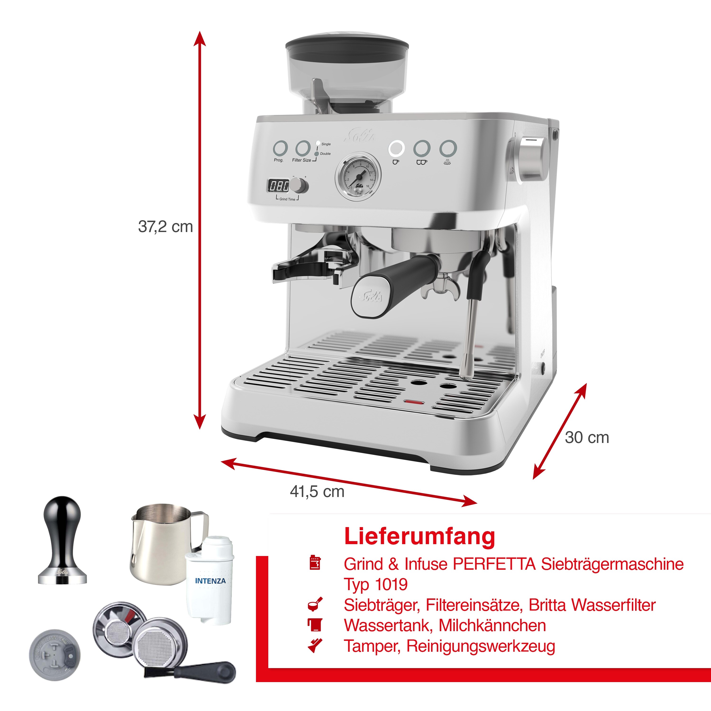 Solis Siebträgermaschine 98036 silber