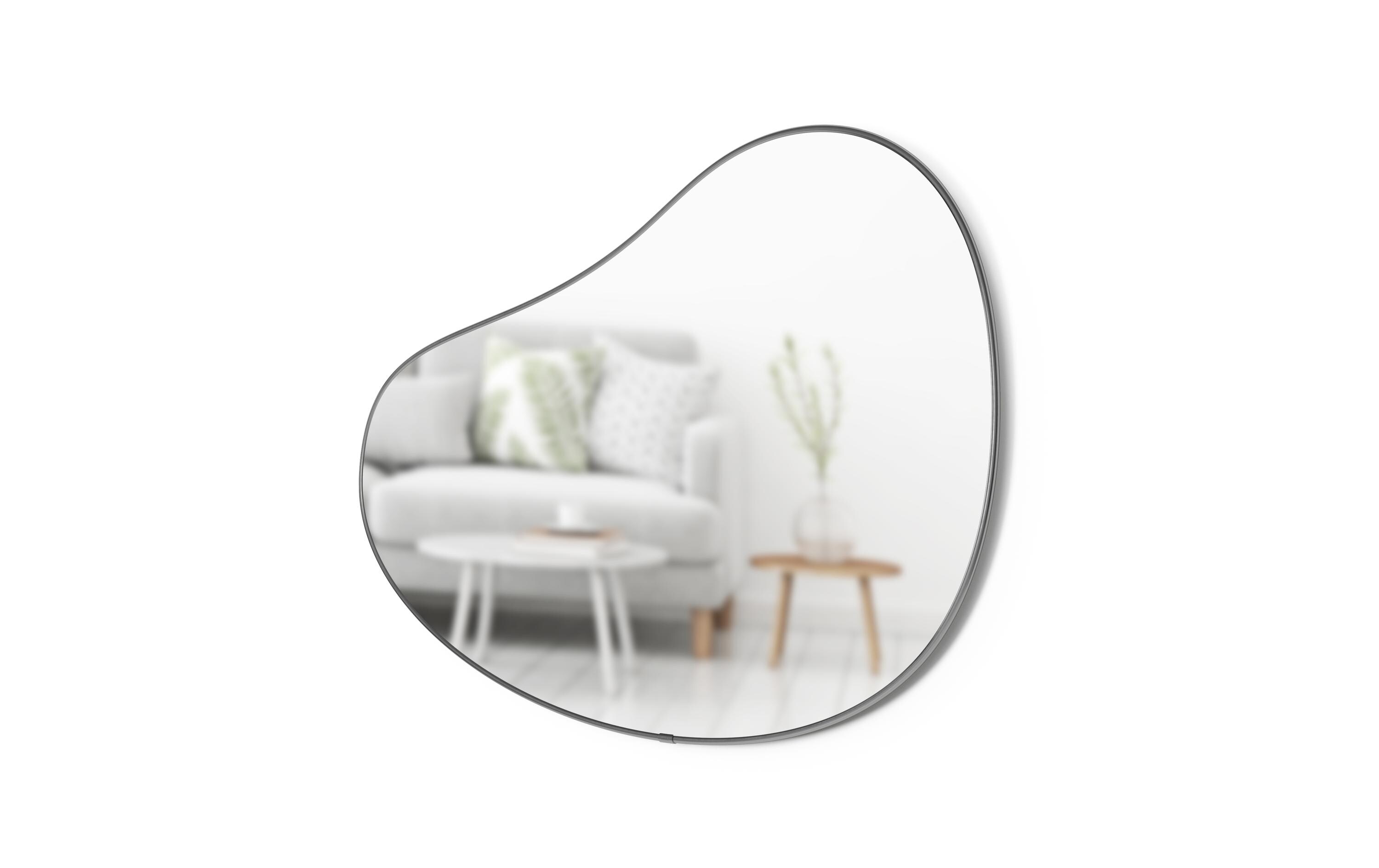 Spiegel Hubba Pebble 61 x 91 cm, Schwarz<br>Geformter Wandspiegel