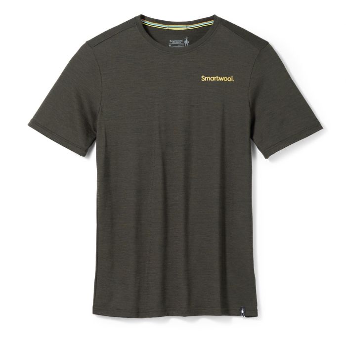 Smartwool Herre T-shirts Memory Quilt Short Sleeve Graphic Tee Guitar Slim Fit Grå