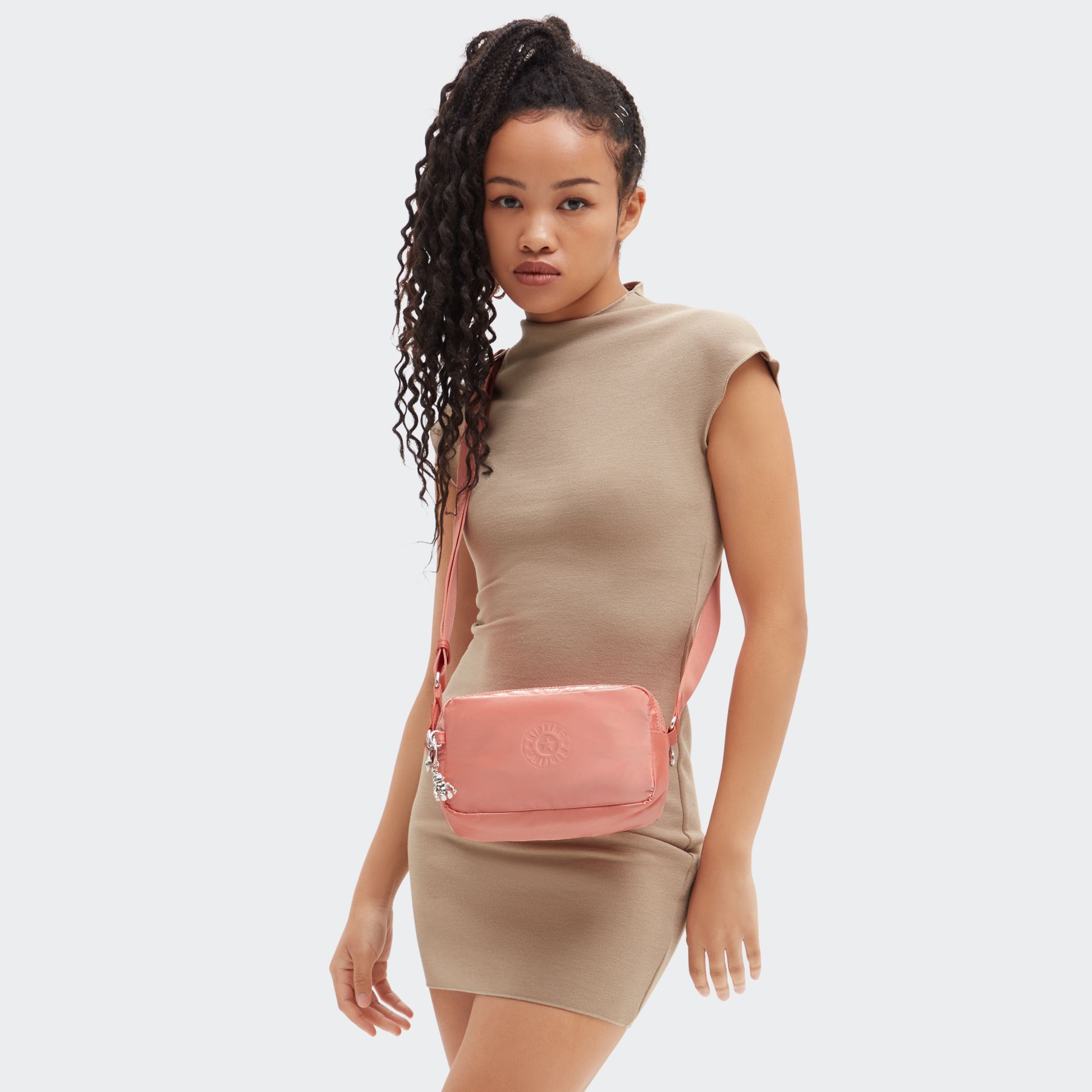 MILDA Petit Sac Bandoulière Style Caméra - Peach Glam