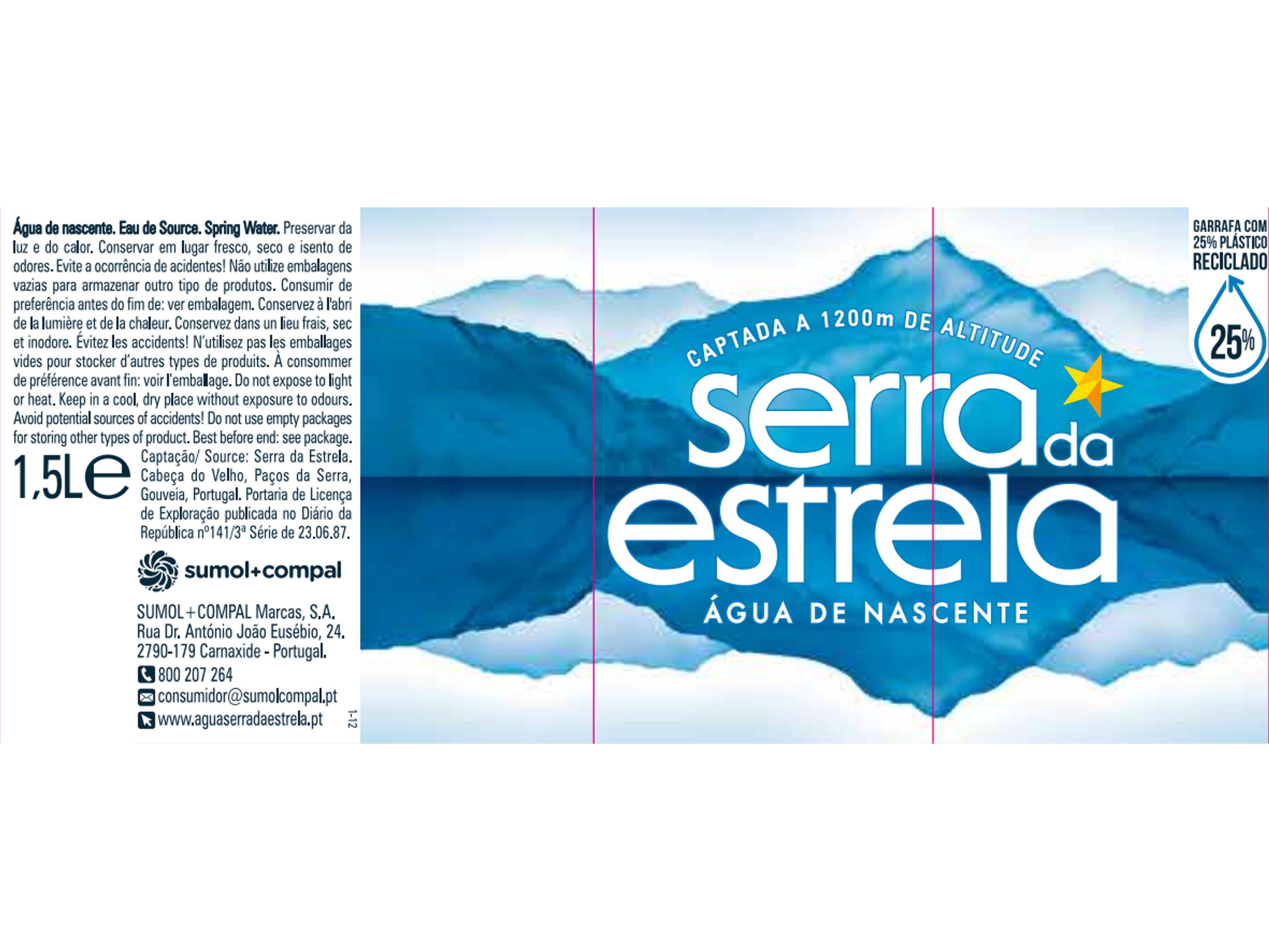 AGUA NASCENTE SERRA DA ESTRELA 4X1.5L