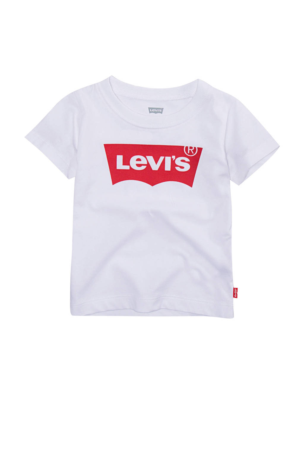 Levi's T-shirt batwing met logo wit/rood