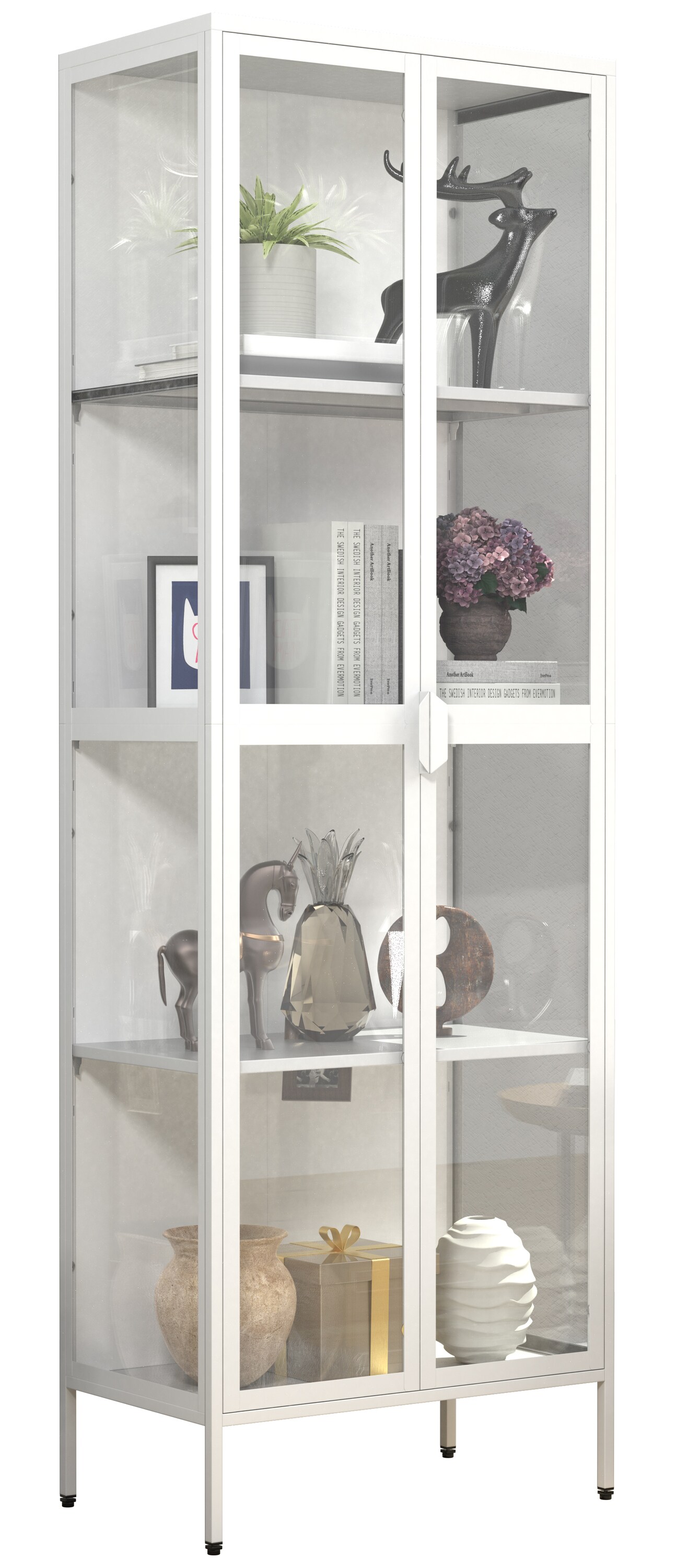 VCM Stahl Glas Vitrine Sammelvitrine Glasvitrine Schaukasten Standvitrine 180x60x35 Floka XXL