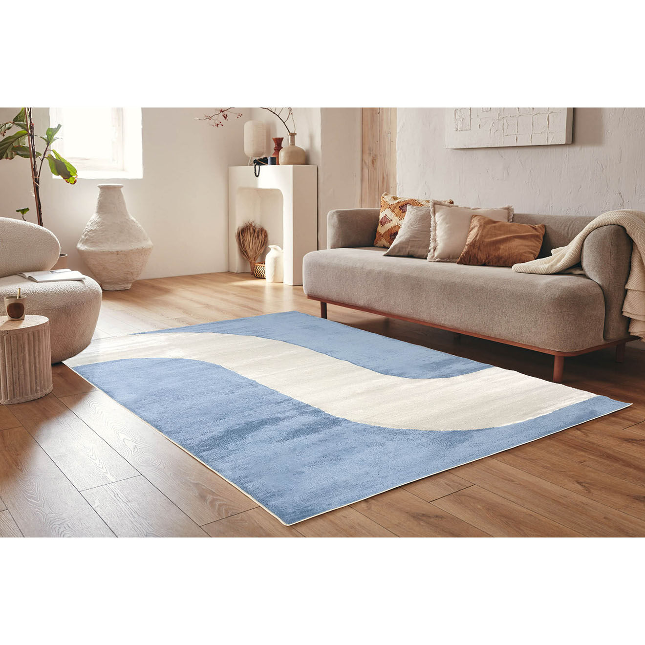 Nazar Rugs Tapis Nely 794 bleu - 200x290 cm