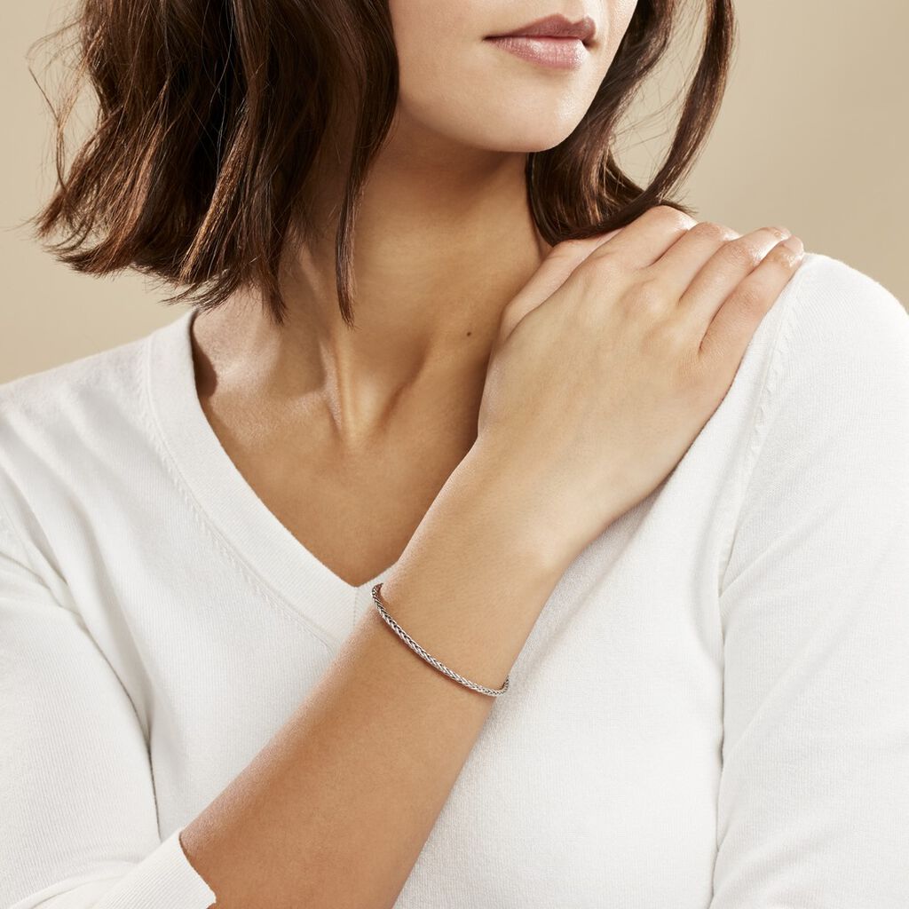 Bracelet Jayna Maille Palmier Or Blanc
