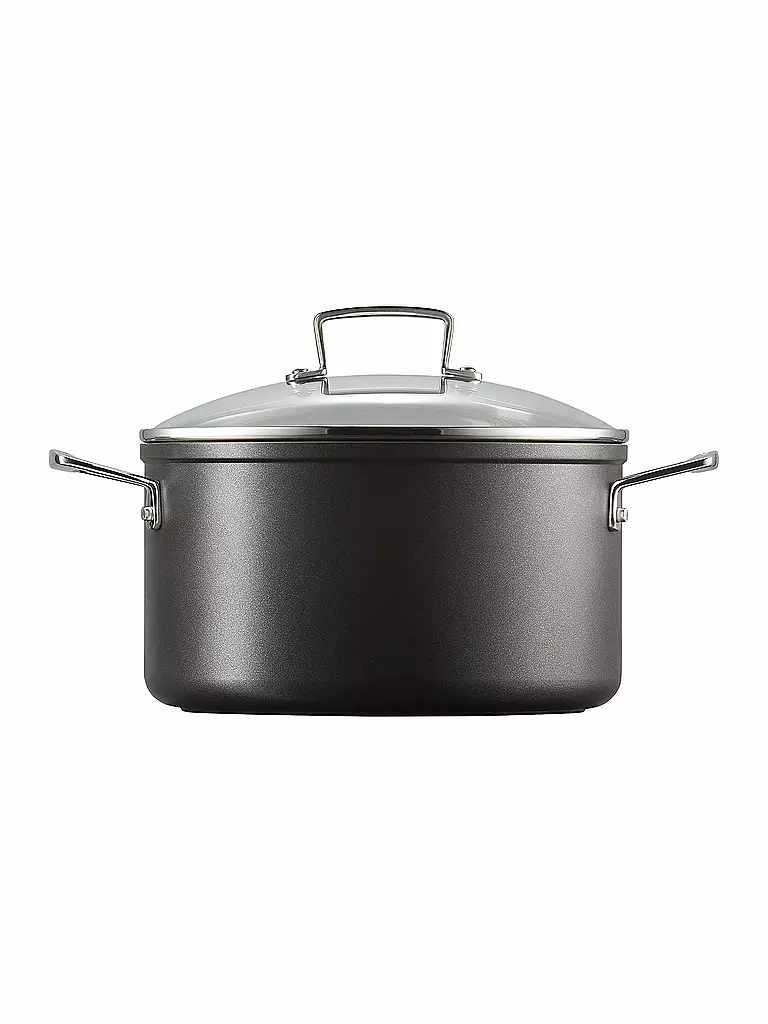LE CREUSET Aluminium-Antihaft Fleischtopf mit Deckel 24cm/6l Schwarz schwarz