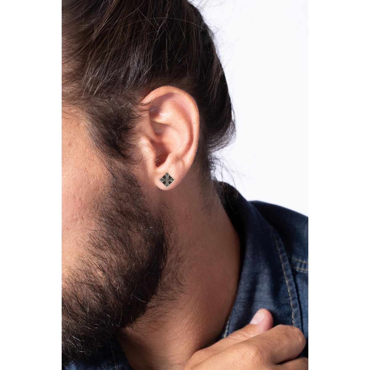 Boucles d'oreilles clous Jin en PVD