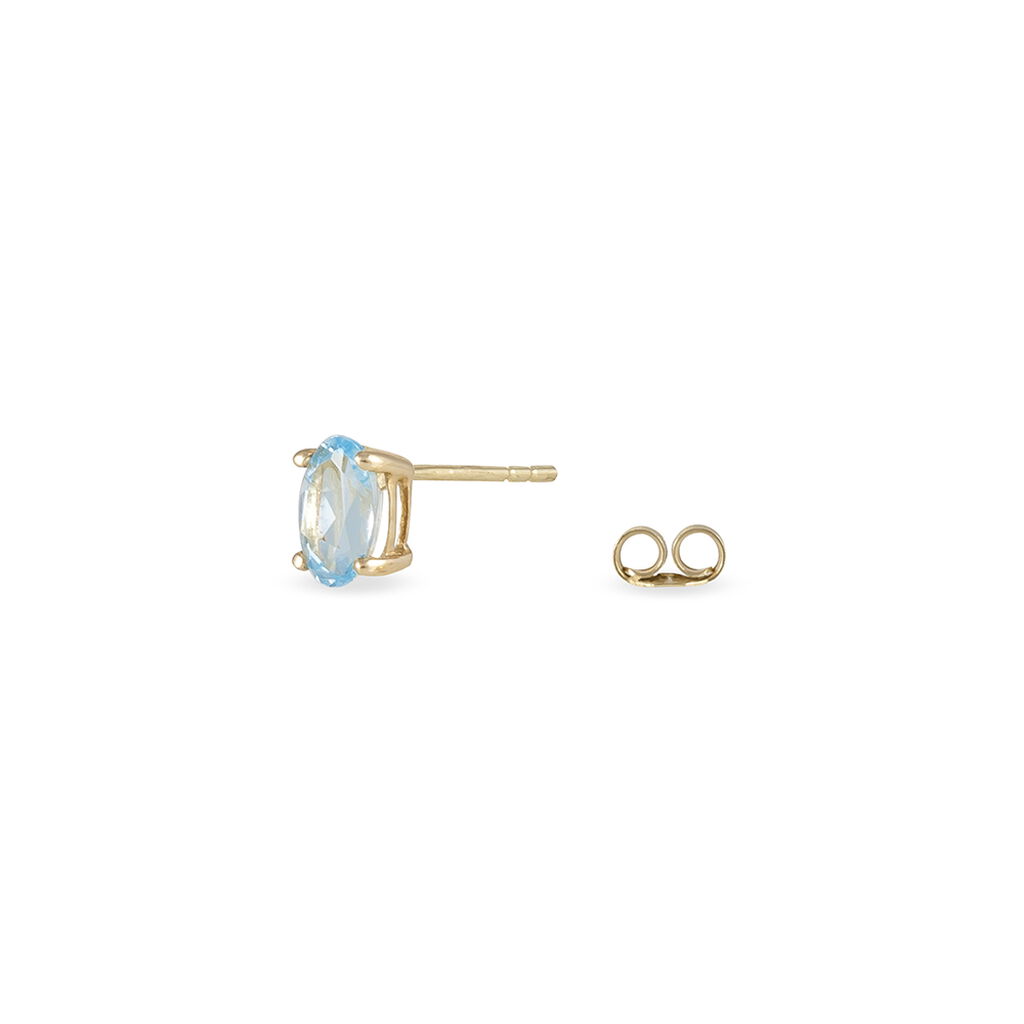 Boucles D'oreilles Puces Elea Serti Griffe Or Jaune Topaze