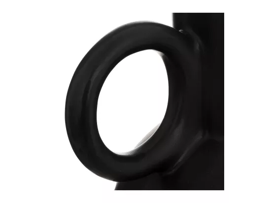 Vase Amphore en Céramique Noire H 22,5 cm
