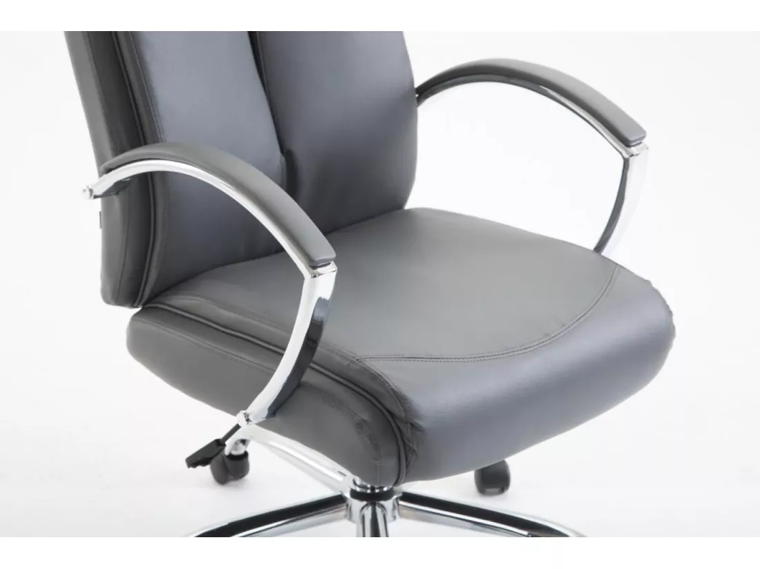 Chaise de bureau - Similicuir & Métal chromé - Gris - XL Vaud