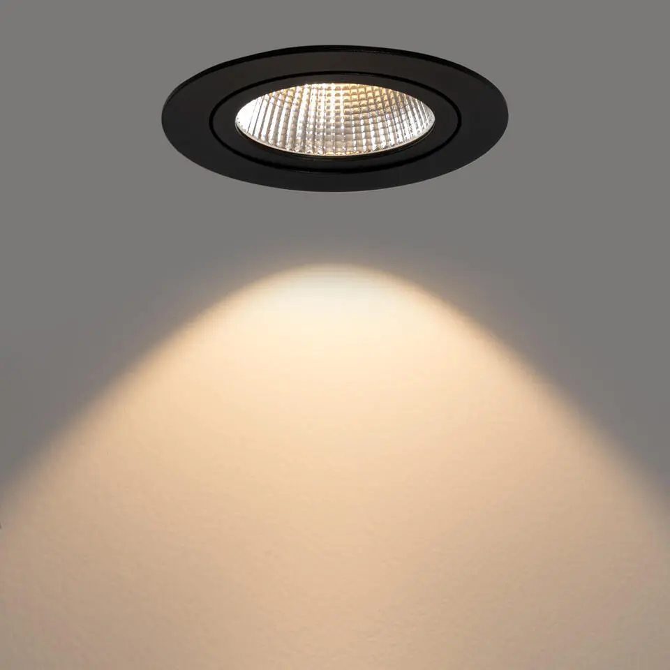 Qazqa professional inbouwspots gaius zwart geïntegreerde led