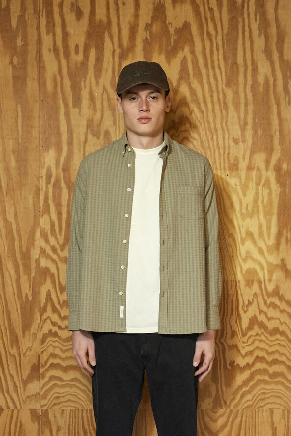 Forét DAWN JACQUARD SHIRT Dusty olive