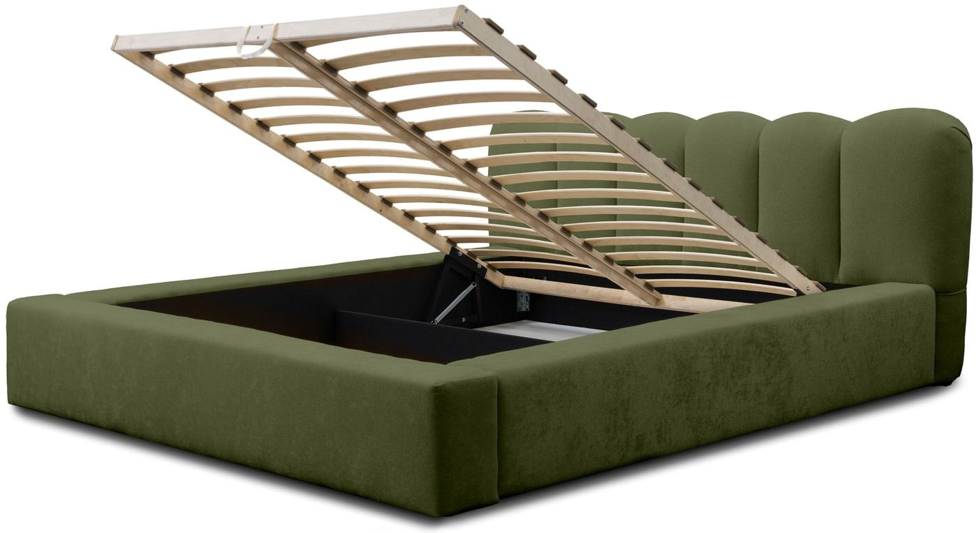 Trae Mobler Dallas 160 x 200 cm Gestoffeerd Bed Bosgroen