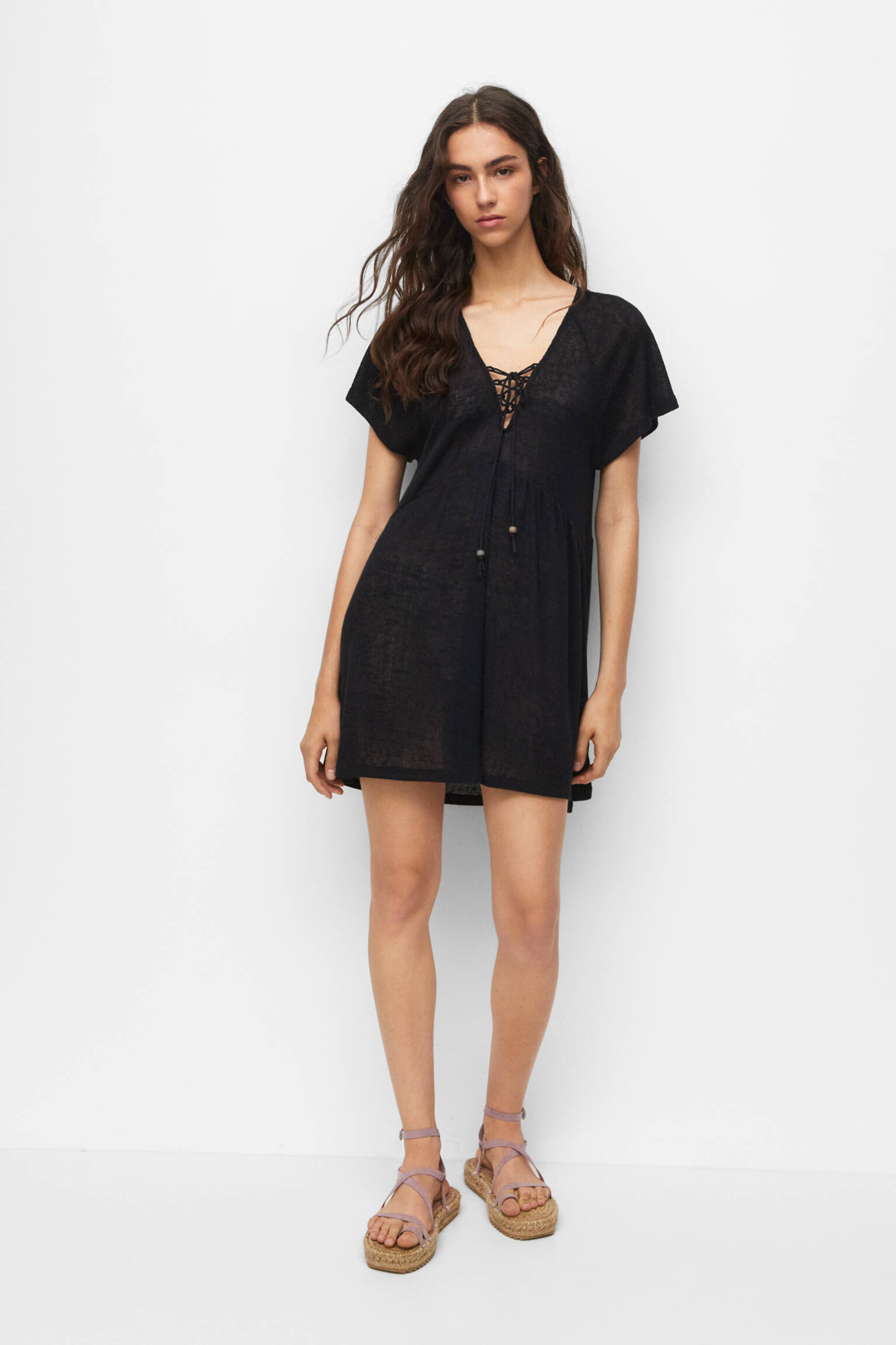 Vestido Fluido de Tricô Corsair - Preto