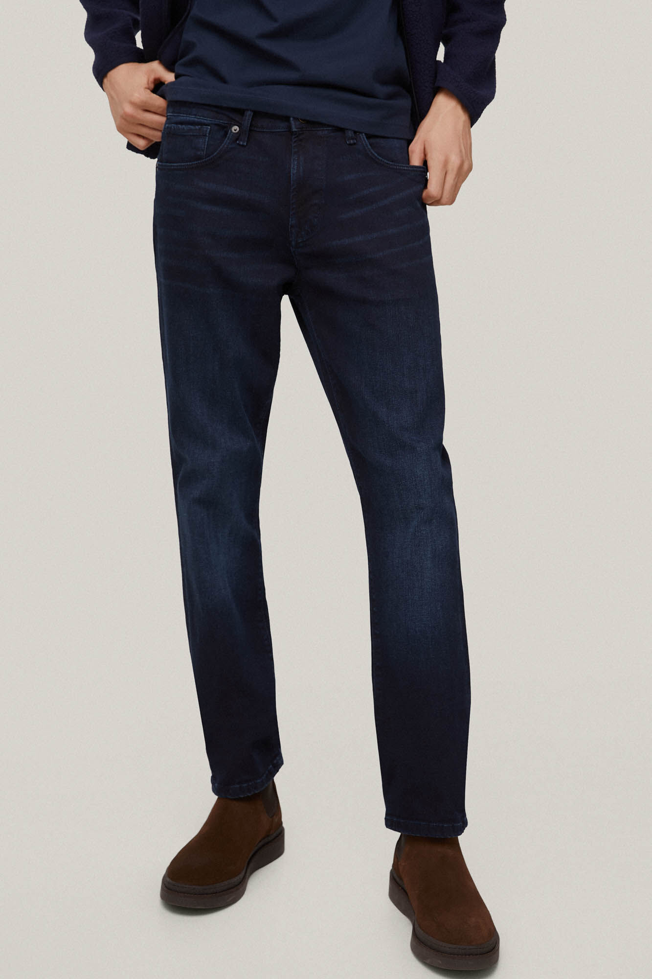 Calça jeans de corte regular - Azul