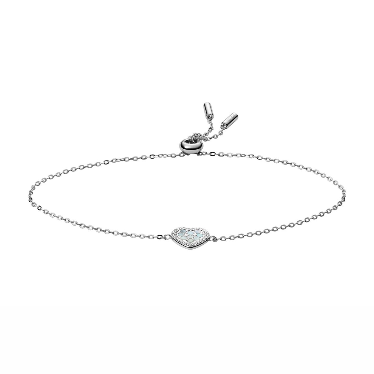Bracelet Fossil Elliott coeur nacre bleue