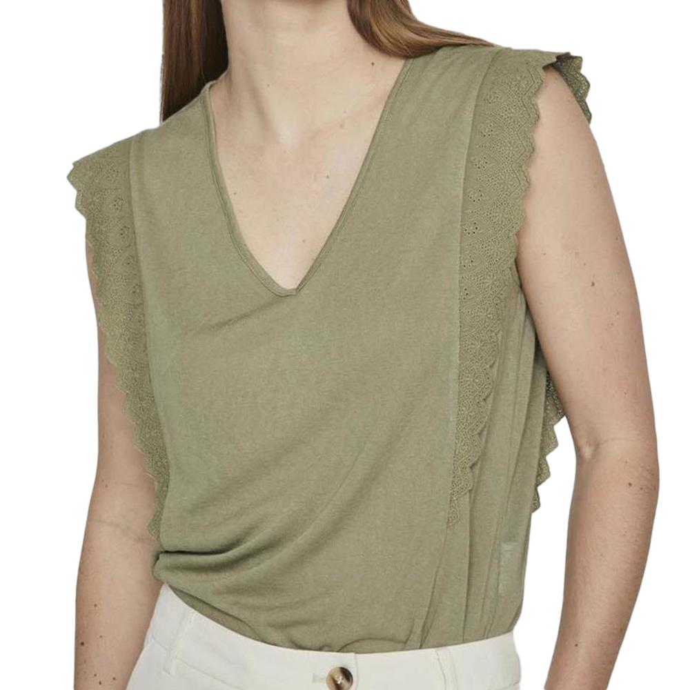 Vila Blouse Vert Femme Vila Miosa