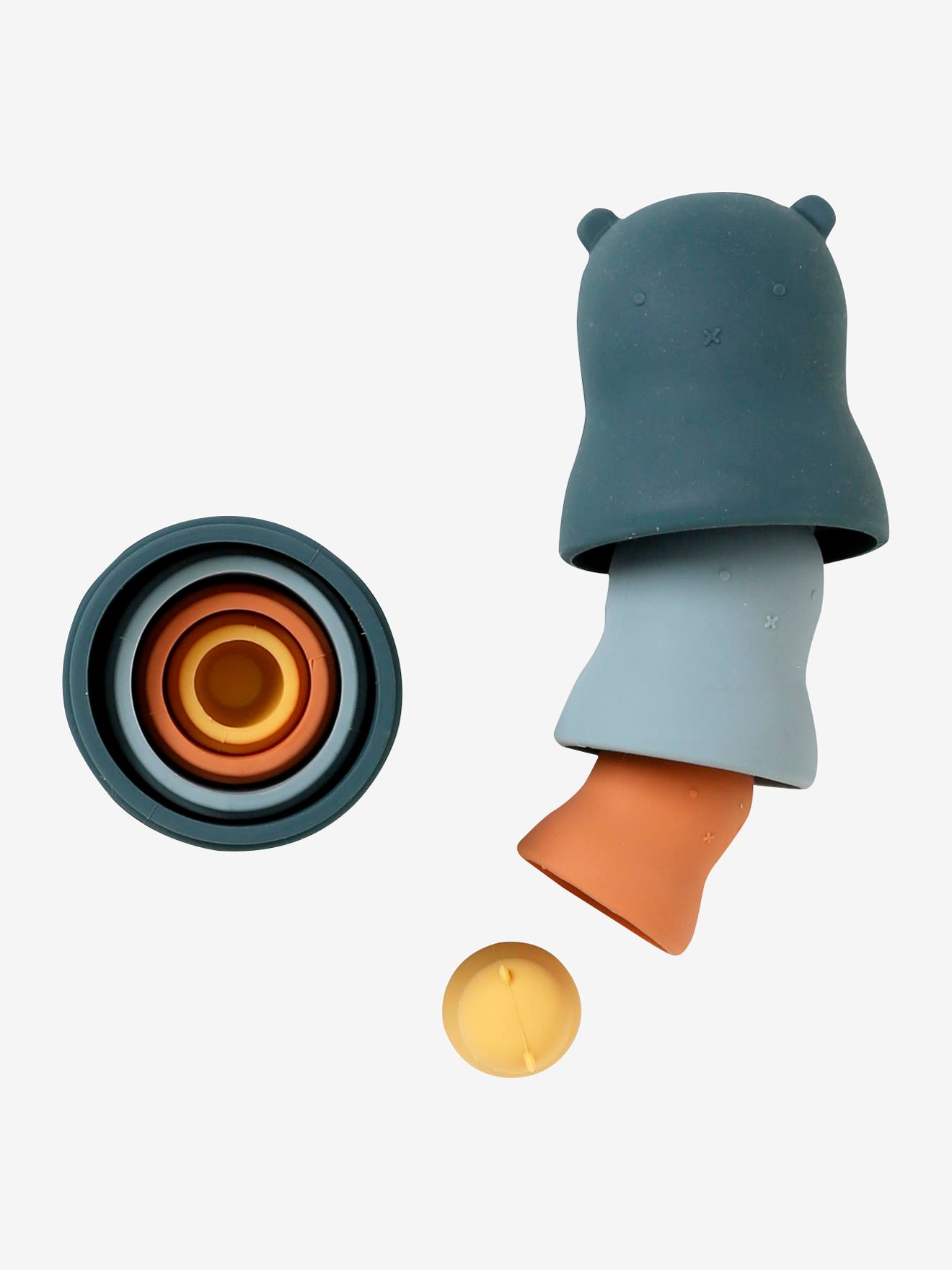 Caixas interligadas Urso de silicone azul escuro liso