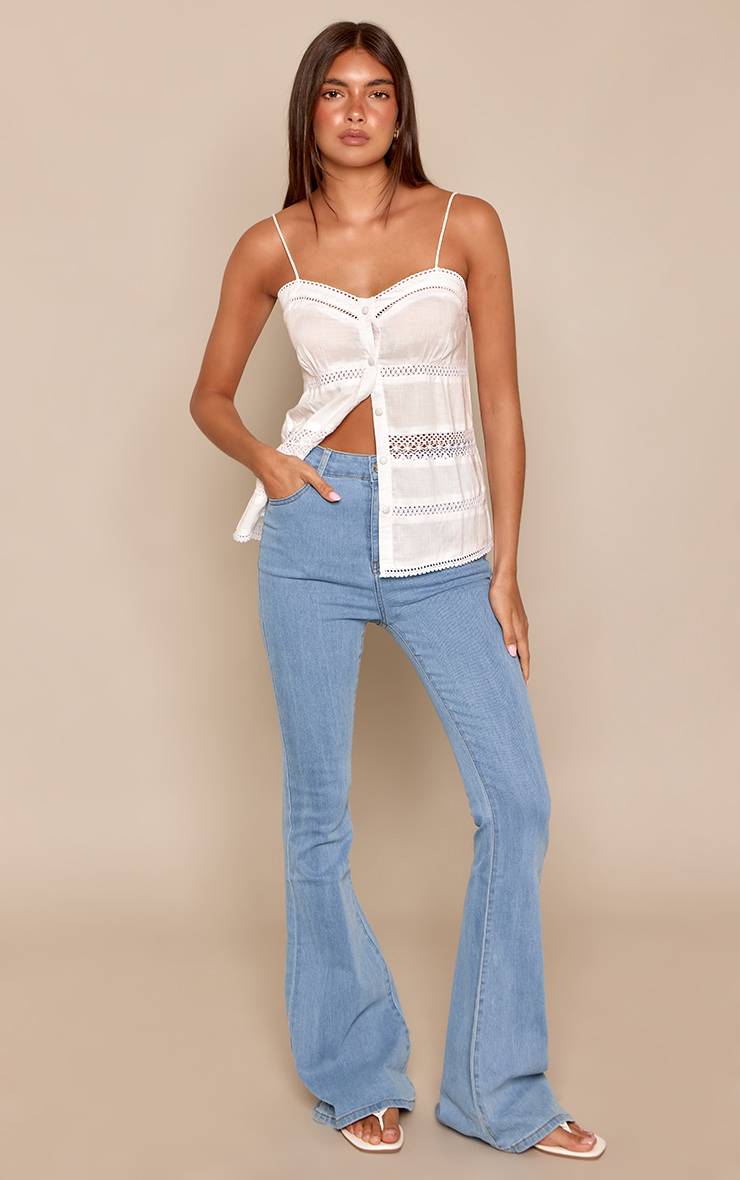 Bleu Jean Évasé Stretch À 5 Poches
