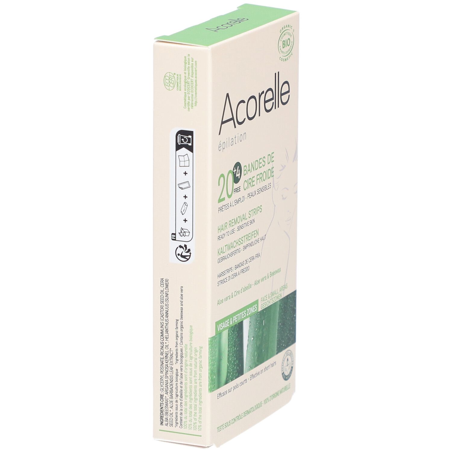 Acorelle Kaltwachsstreifen Gesicht 20 + 4 Streifen 14g