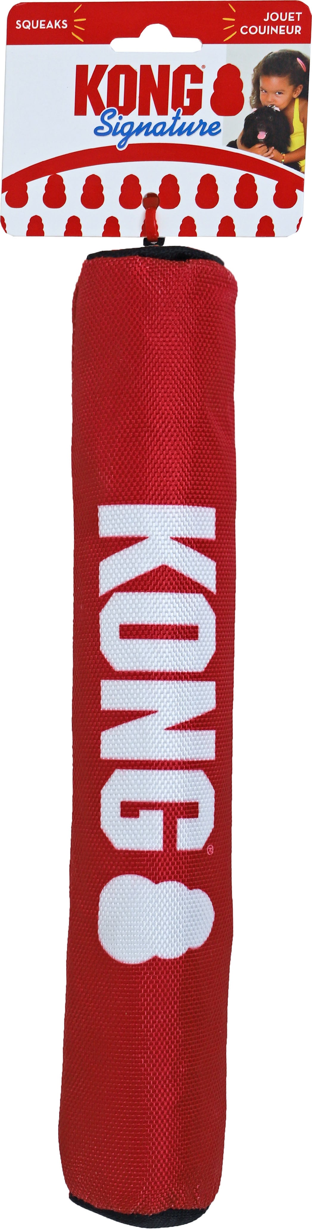 Kong hondenspeelgoed stick Signature rood medium D 5 H 32 cm