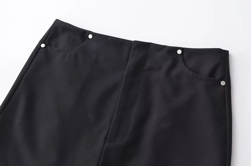 Asiris - Lage taille mini A-lijn rok met studs
