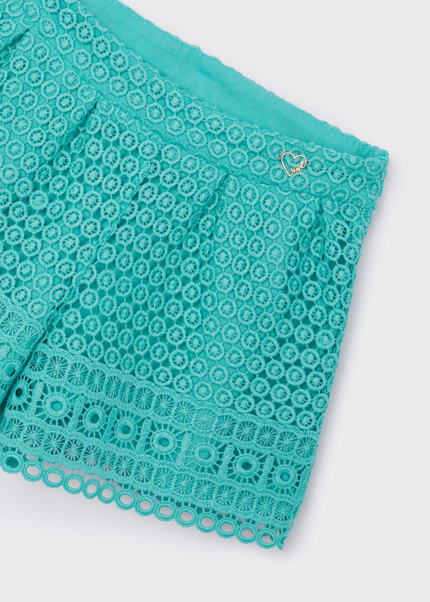 Shorts de guipure feminino, cru