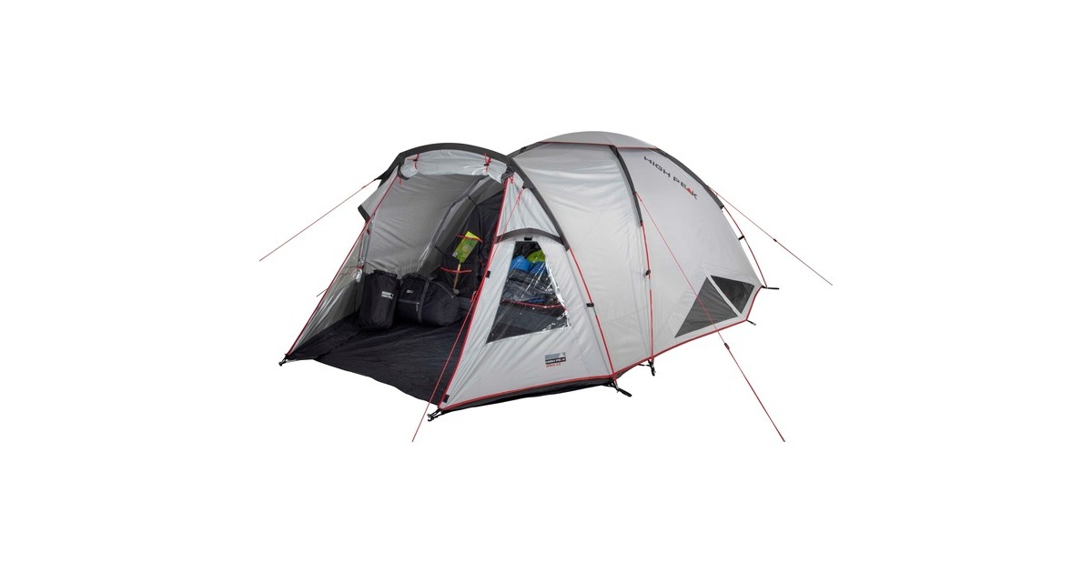 High PeakAlfena 3.0 tent  (Lichtgrijs/rood)