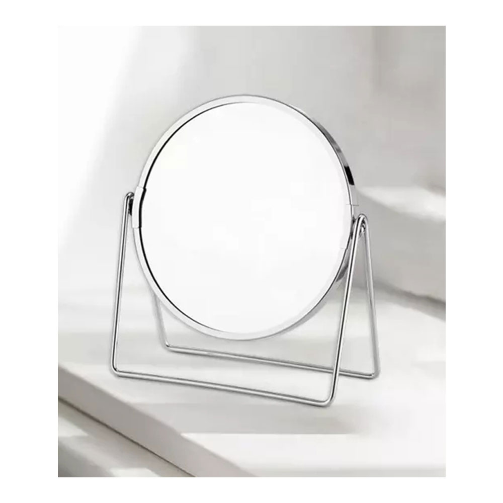 (Ø17cm) Makeup Schminkspiegel Doppelseitiger Kosmetik Spiegel - Silber