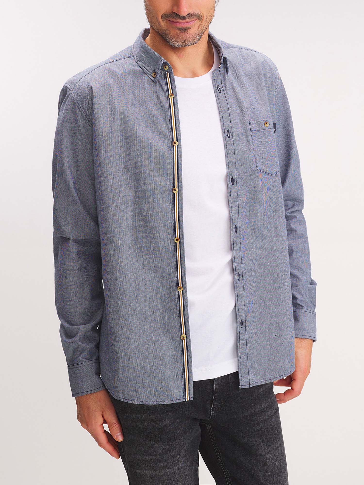 Chemise Homme Manches Longues Marine