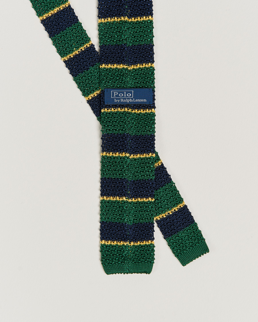 Polo Ralph Lauren Knitted Striped Tie Green/Navy/Gold