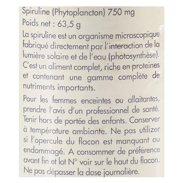 Solgar Espirulina 750mg 80 cápsulas