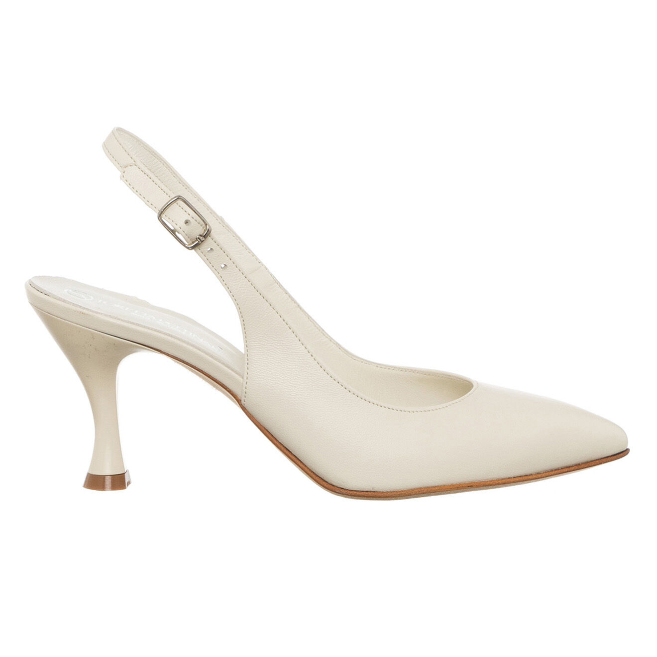 Loretta Pettinari Slingbacks en Cuir Lota écrues - Talon 7.5 cm