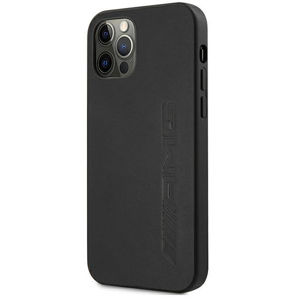 iPhone 12 / iPhone 12 Pro Echtleder Hardcase Hülle Hot Stampe (AMHCP12MDOLBK) - Schwarz