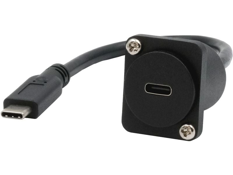 Exsys USB 3.1 Adapter D-Typ Kabel USB-C Stecker - USB-C Buc D-Typ Kabel-Adapter USB-C Buchse zu Stecker, USB 3.2 Gen 2, 20 cm