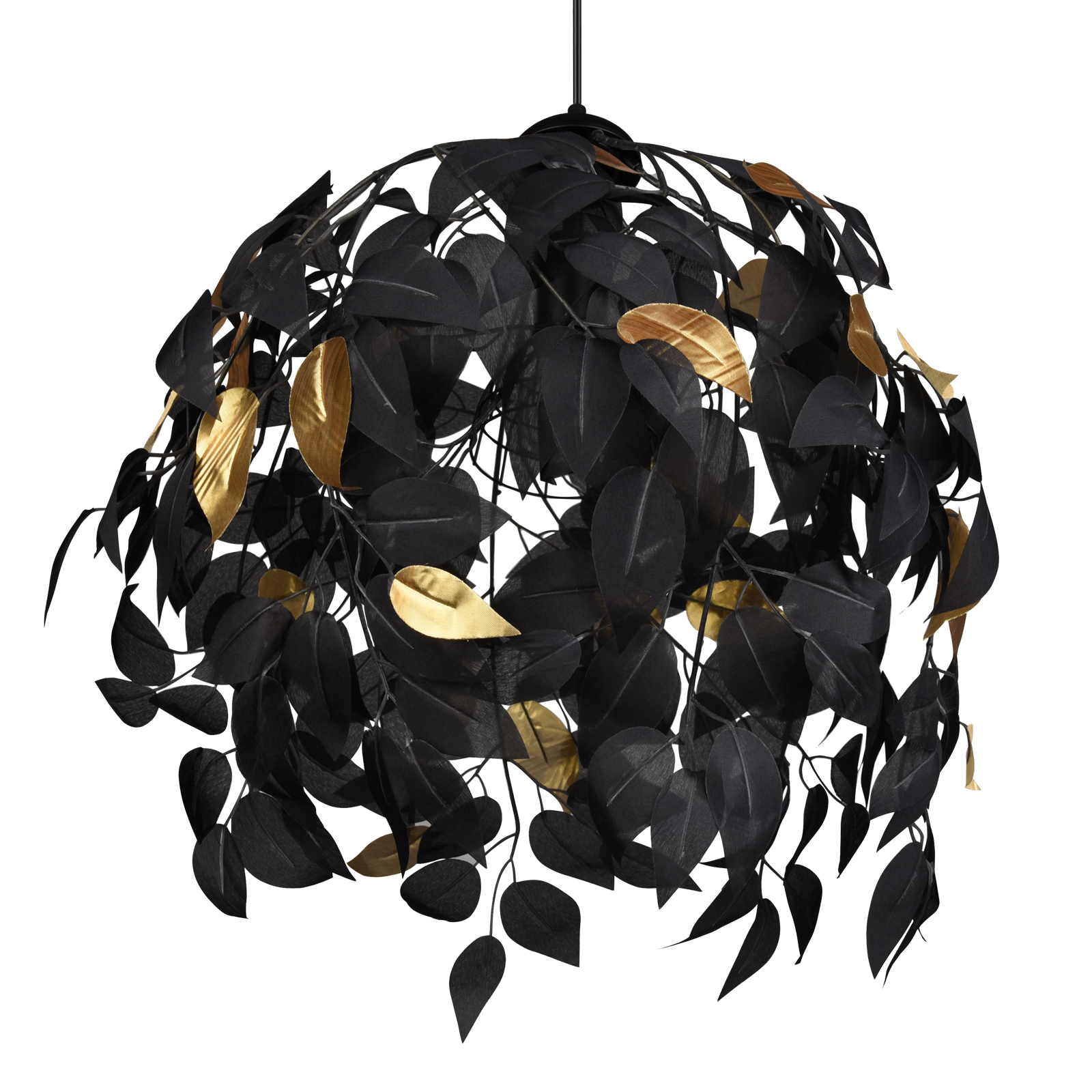 Pendelleuchte - schwarz - Blätter - Ø 38 cm