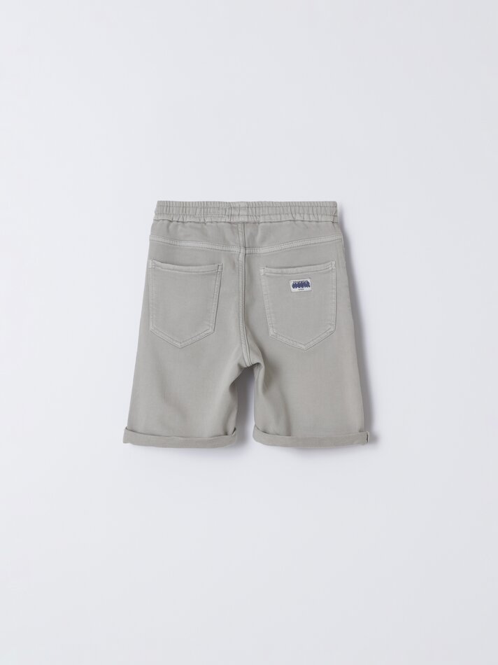 Shorts de moletom jeans - Cinza