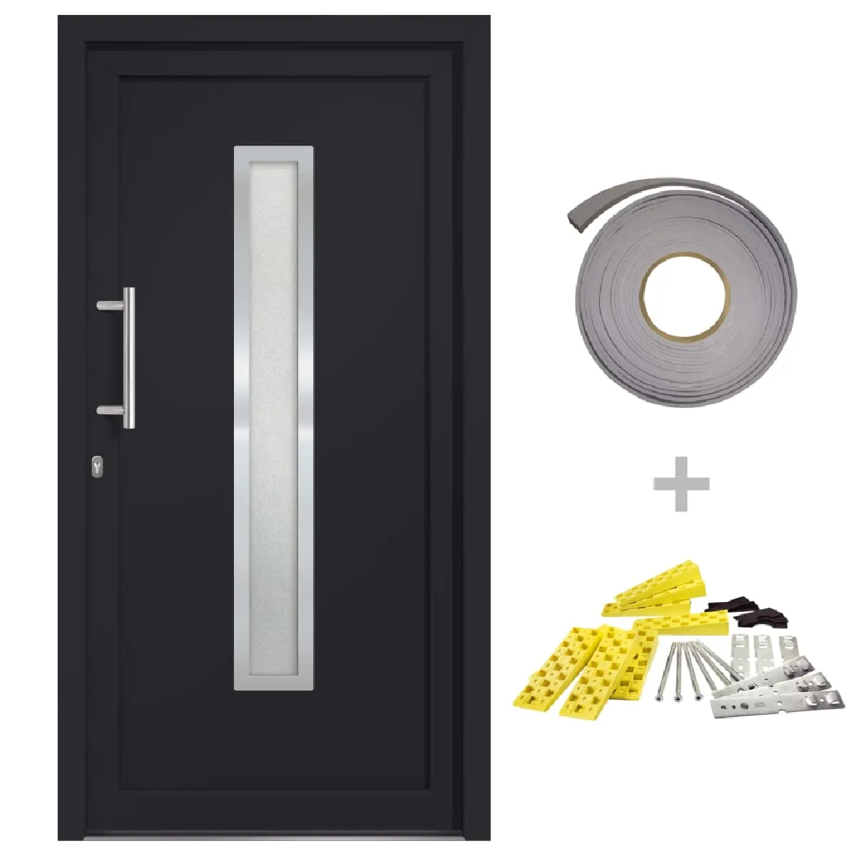 VIDAXL Porte d'entrée anthracite 88x200 cm