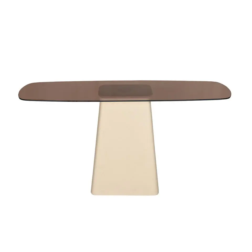 Wandtafel Crème Glas/Staal - 140x40x76cm - Brix Mylon