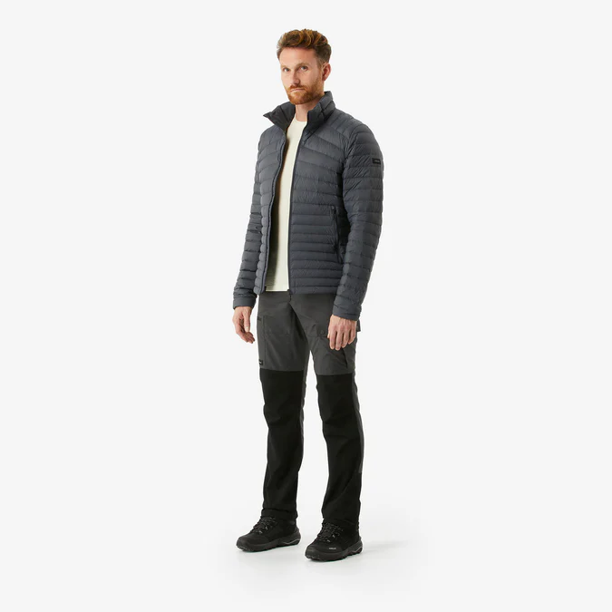 Decathlon Forclaz - Jaqueta puffer masculina Forclaz MT100 com enchimento de plumas