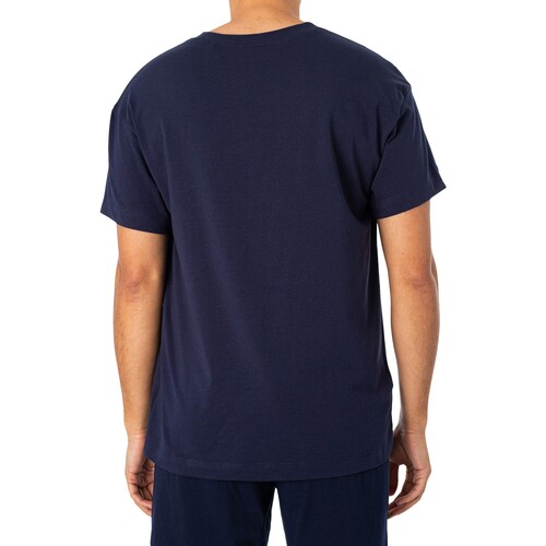 BOSS - Camiseta De Salón Enlazada Azul