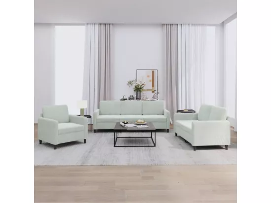 Ensemble de canapés 3 pcs gris clair velours